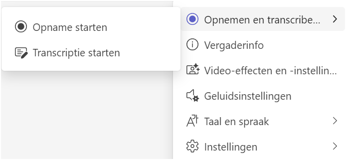 Transcriptieopname Teamsknop