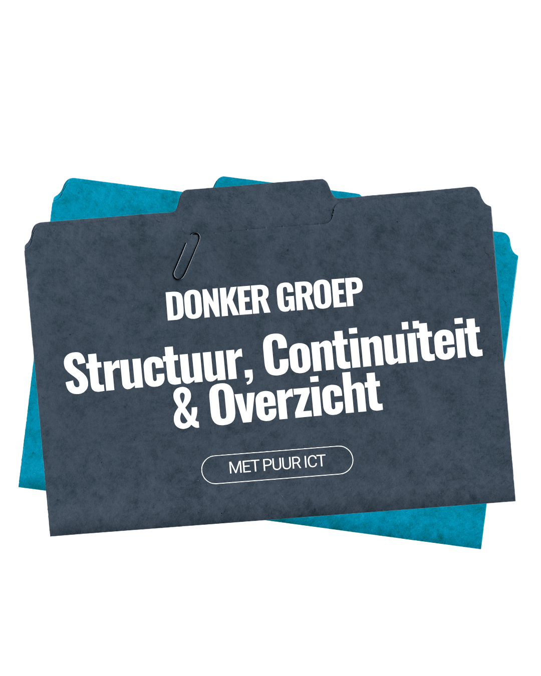 2 folders op elkaar die de case van Donkergroep representeert.